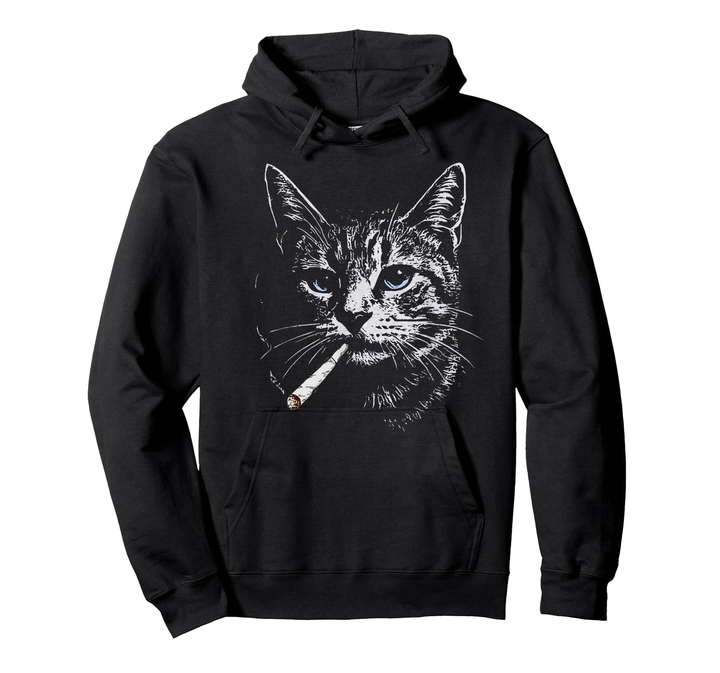 Graphic Art Animal Lover Adult Cat Smoking Blunt Weed Funny T-Shirt