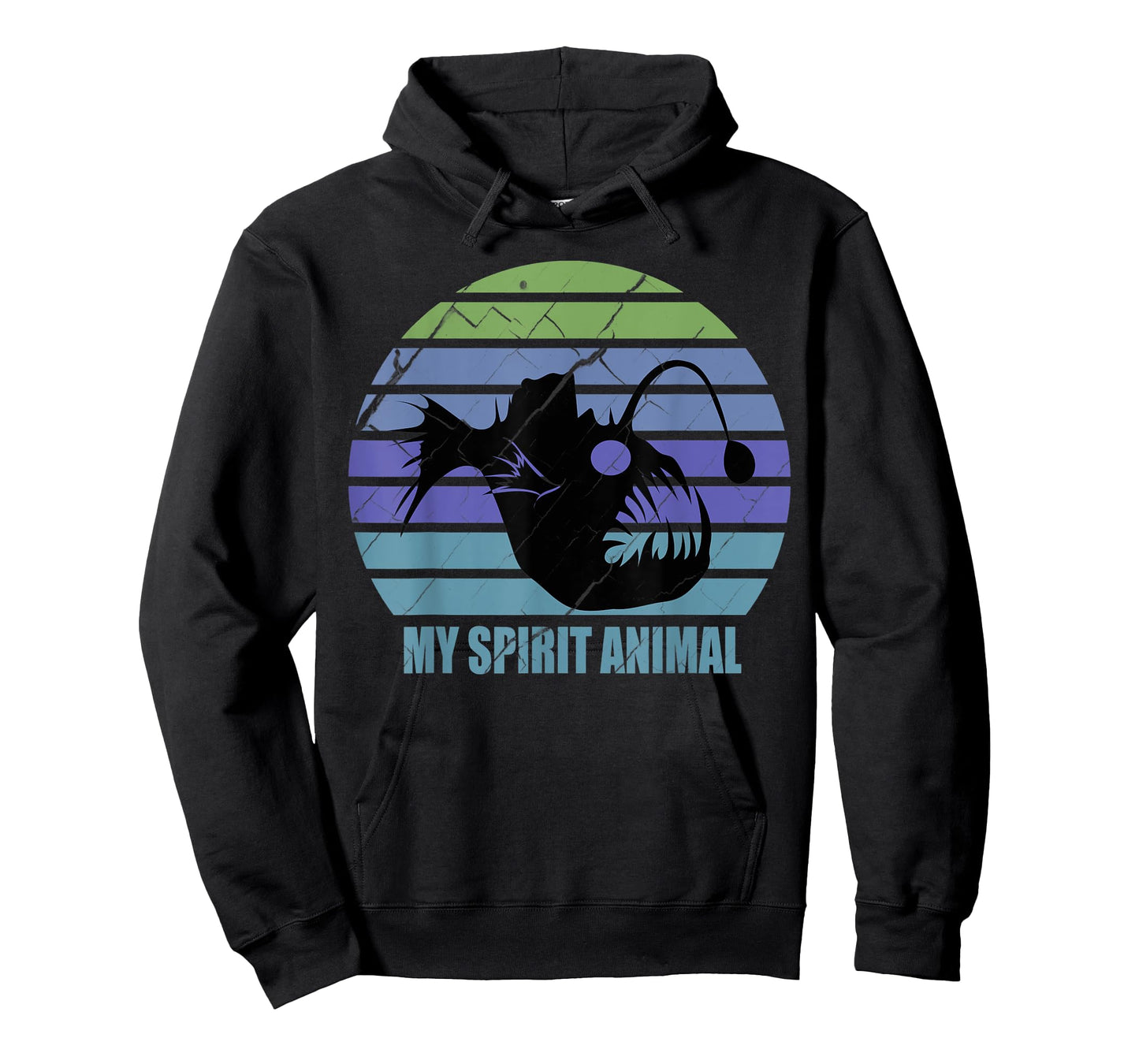 Funny Angler Fish My Spirit Animal Sarcastic Retro Vintage T-Shirt