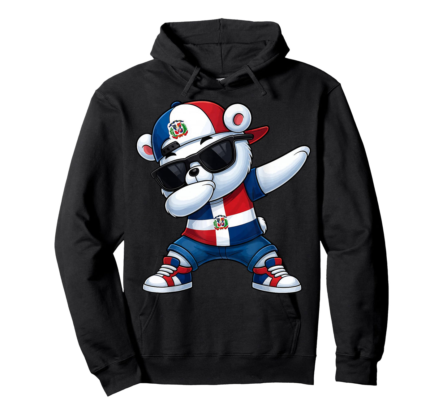 Dominican Republic Bear Patriotic Dabbing Dab Boys Kids 2025 T-Shirt