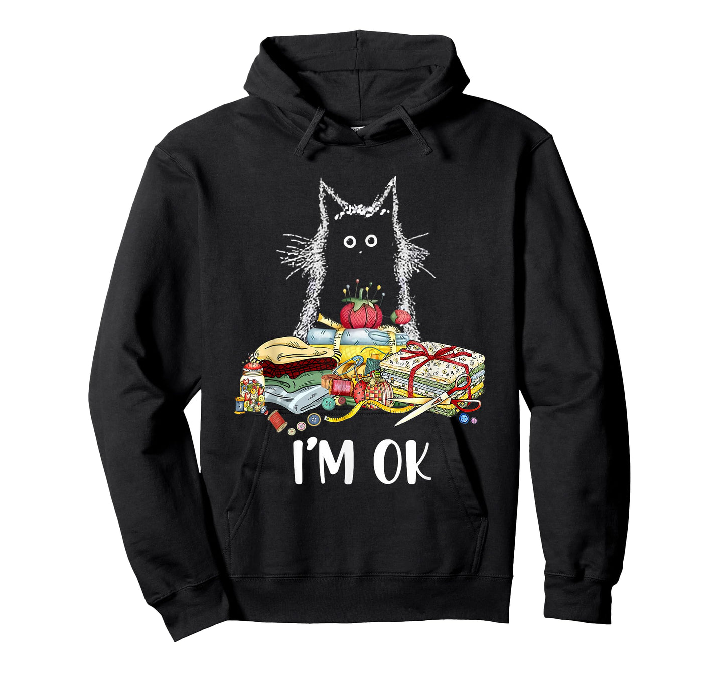 Cats I'm Ok Funny Quilting Quilter Love Cats T-Shirt