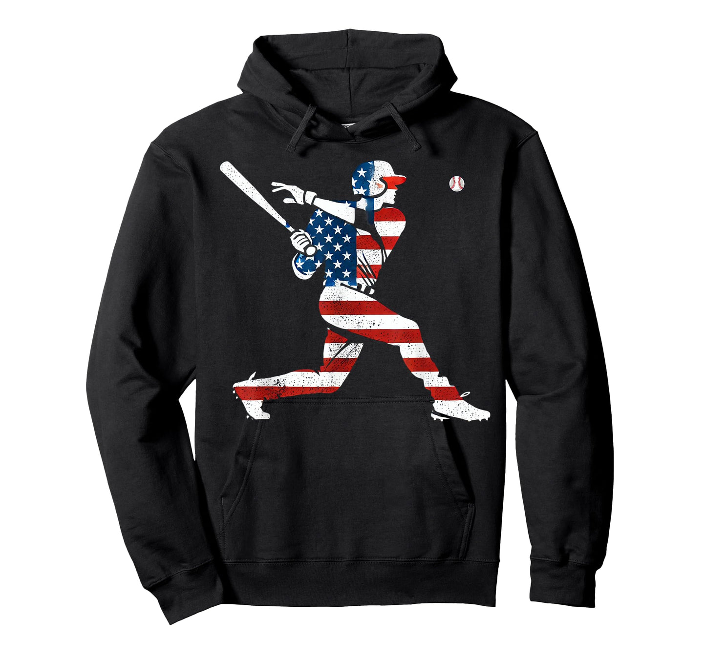 American Baseball Player Batter with United States Flag USA T-Shirt