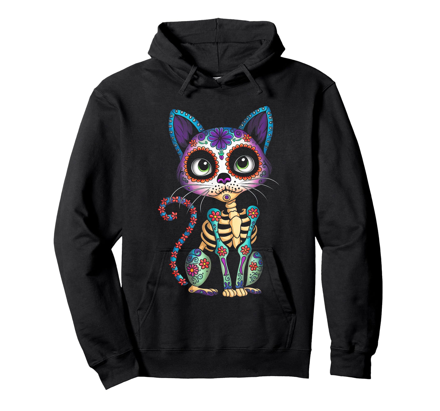 Dia De Los Muertos Cinco De Mayo Cat Sugar Skull Men Women T-Shirt