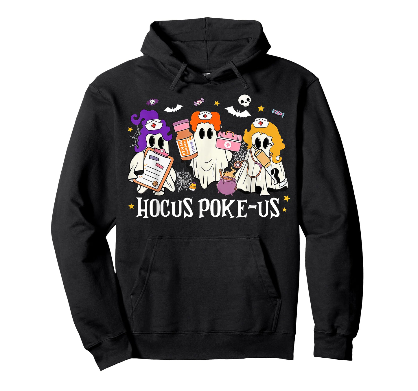 Hocus Poke-us Witch Nurse Halloween Medical Lab Tech Spooky T-Shirt