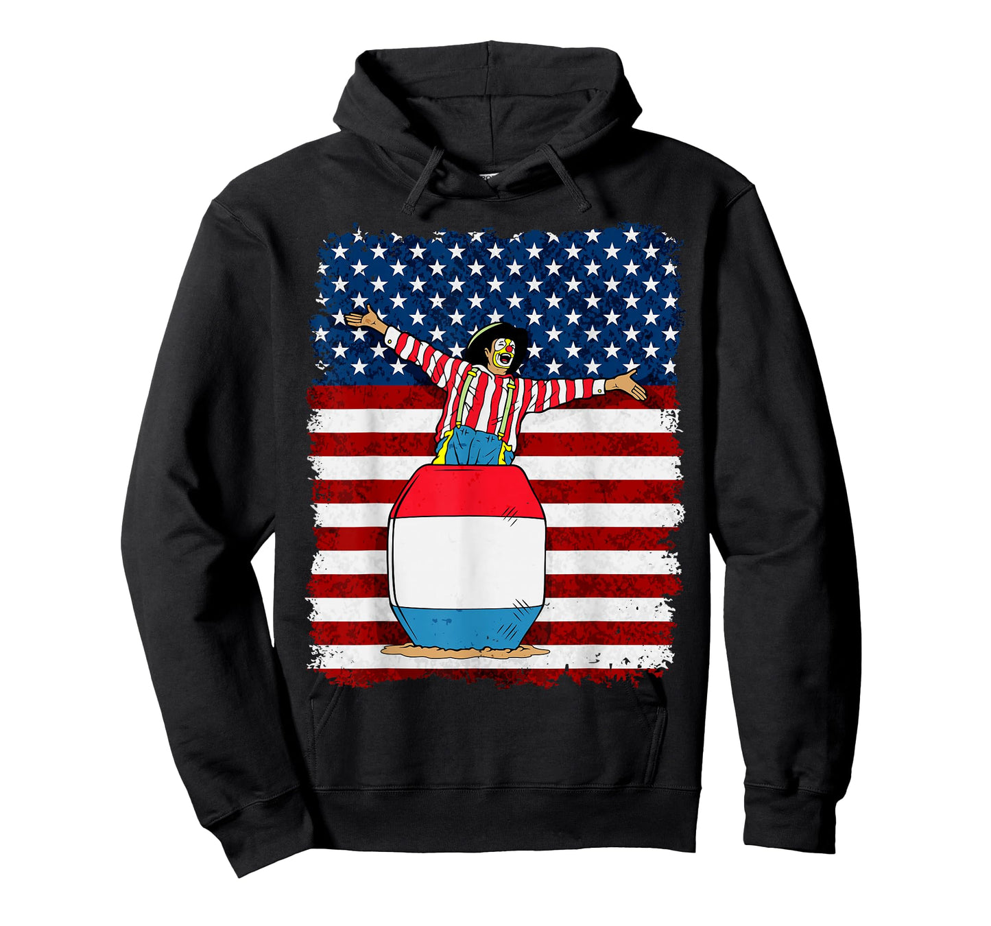 Rodeo Clown on American Flag Patriotic T-Shirt