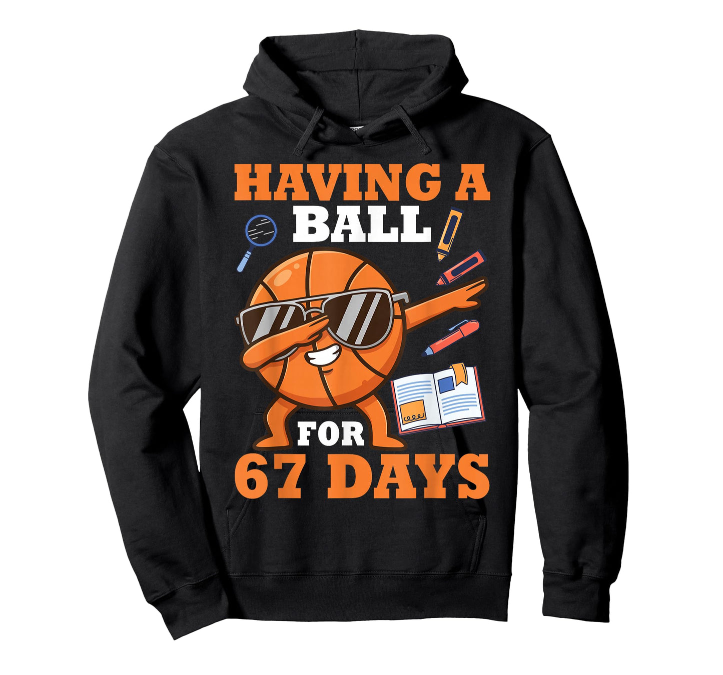 Having A Ball for 67 Days Dabbing Basketball Player Student T-Shirt