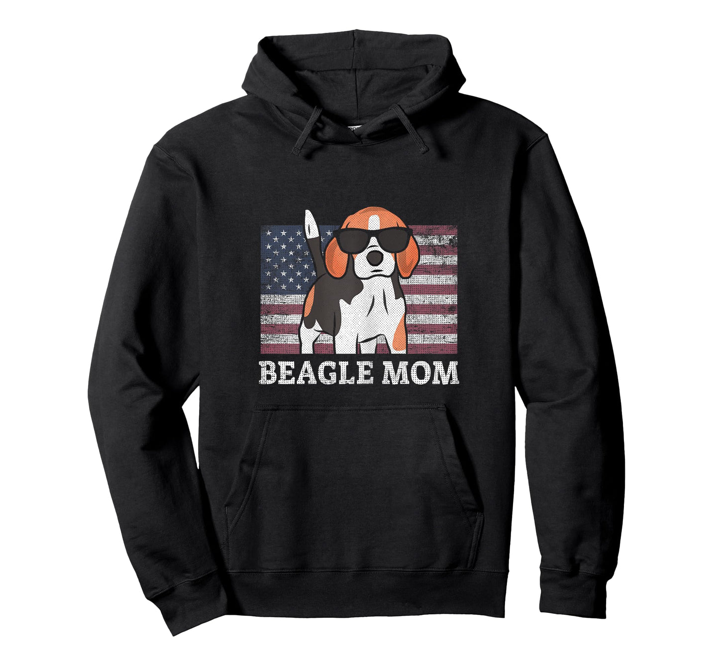 Beagle Mom American Flag 4th of July Patriotic USA Design Women T-Shirt