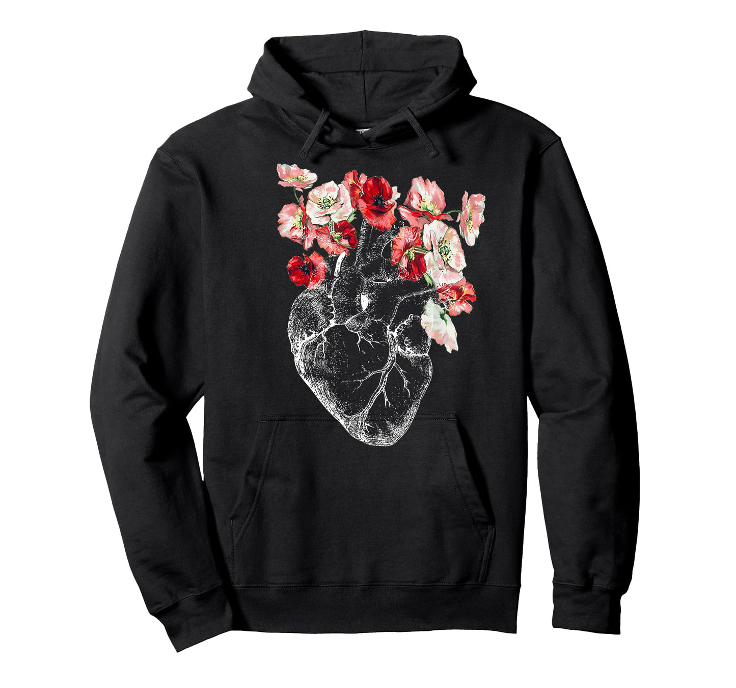 Anatomical Heart and Flowers T-Shirt T-Shirt