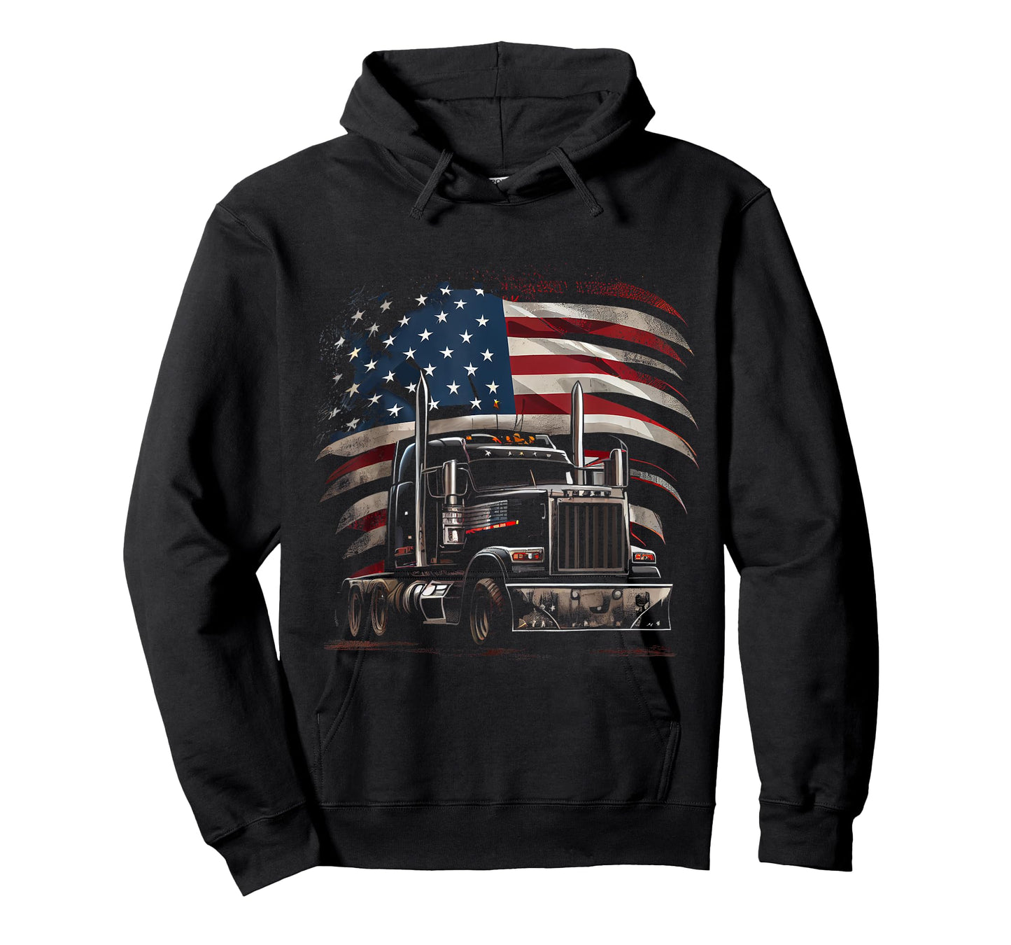 US American Flag Trucker Truck Driver Gift Women Men T-Shirt