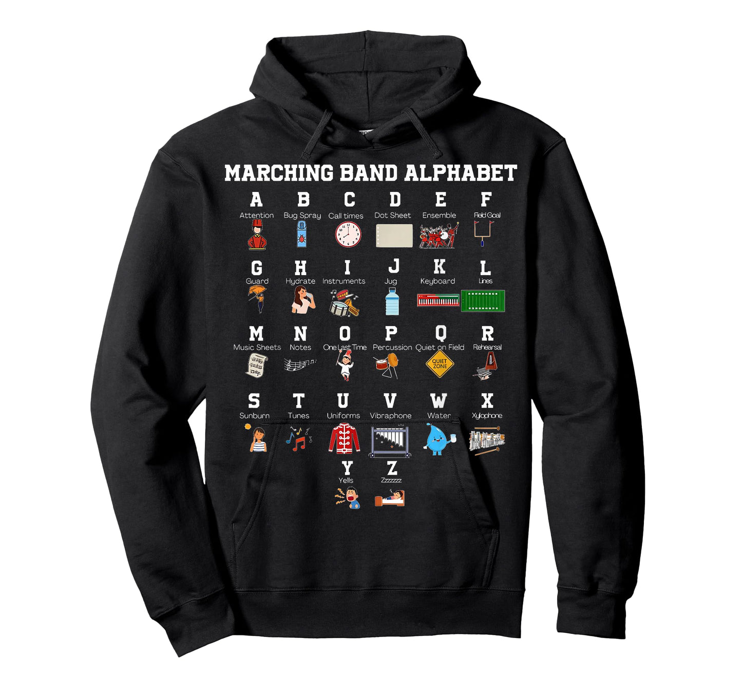 Funny Marching Band Alphabet Band Camp Student Camp T-Shirt