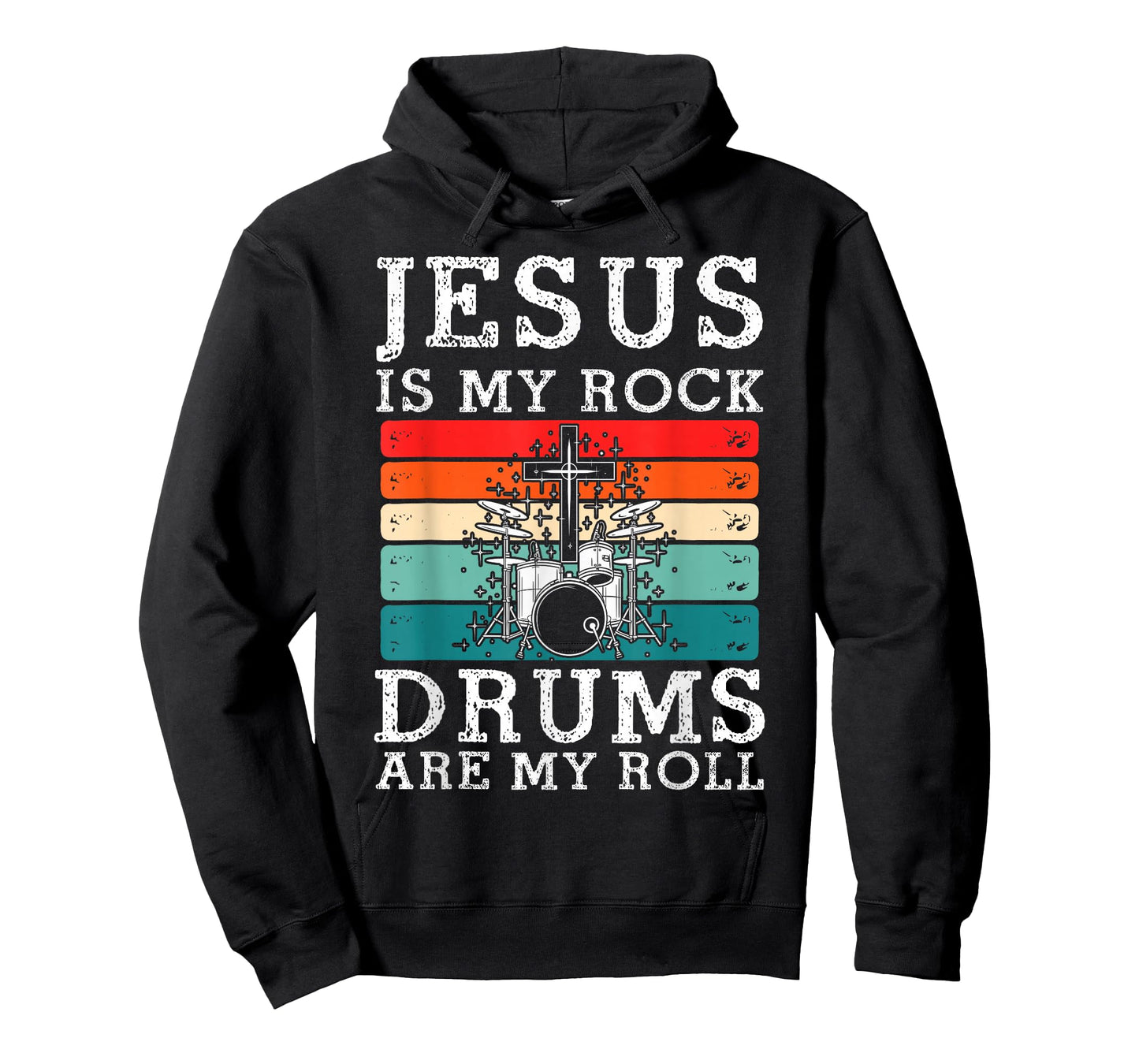Jesus Is My Rock Drums Are My Roll Christian Drummer T-Shirt