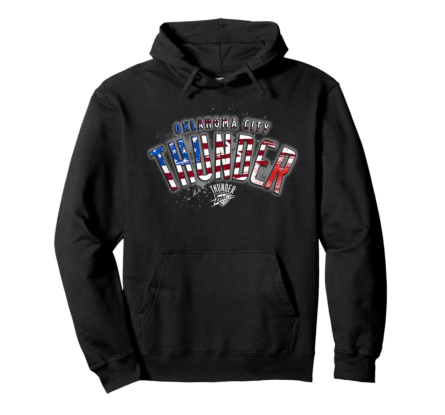 NBA Oklahoma City Thunder American Flag Distressed Paint T-Shirt