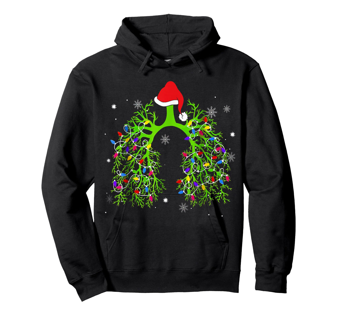 Christmas Nurse Respiratory Therapist Lung Xmas Lights T-Shirt