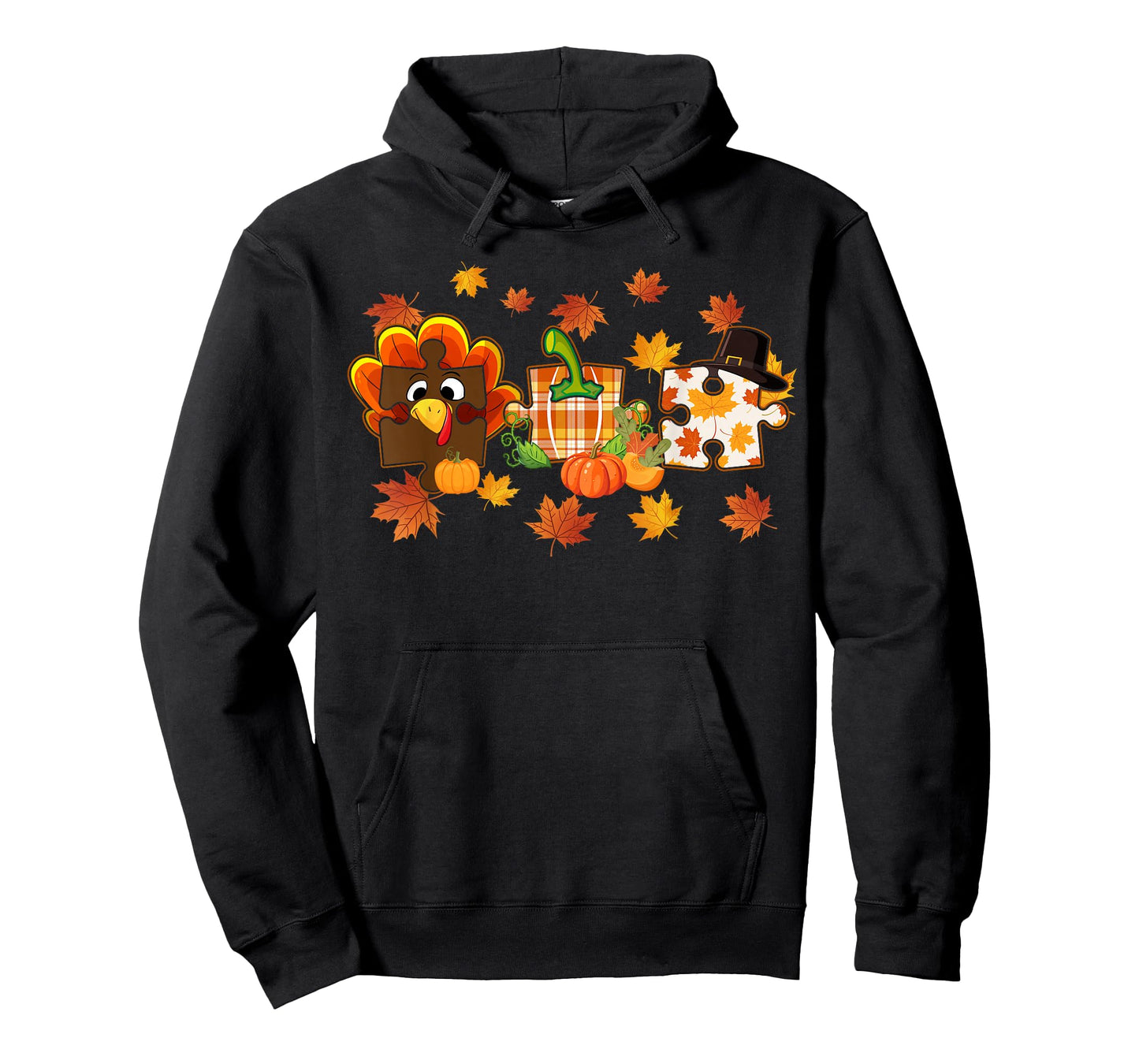 Cute Turkey Autism Awareness Puzzle Pumpkin for Thanksgiving T-Shirt