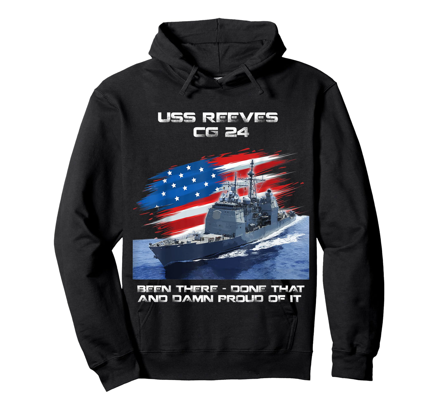 USS Reeves CG-24 Class Cruiser American Flag Veteran Xmas T-Shirt for Women Men