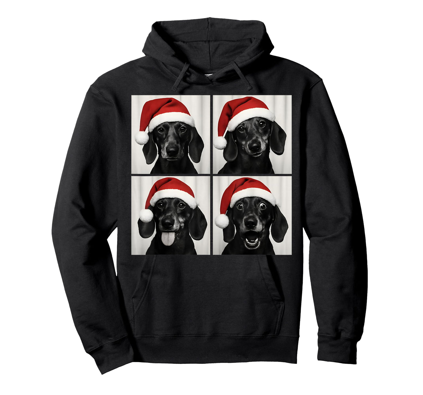 Funny Christmas Dachshund Santa Weiner Dog Lover Photo Booth T-Shirt
