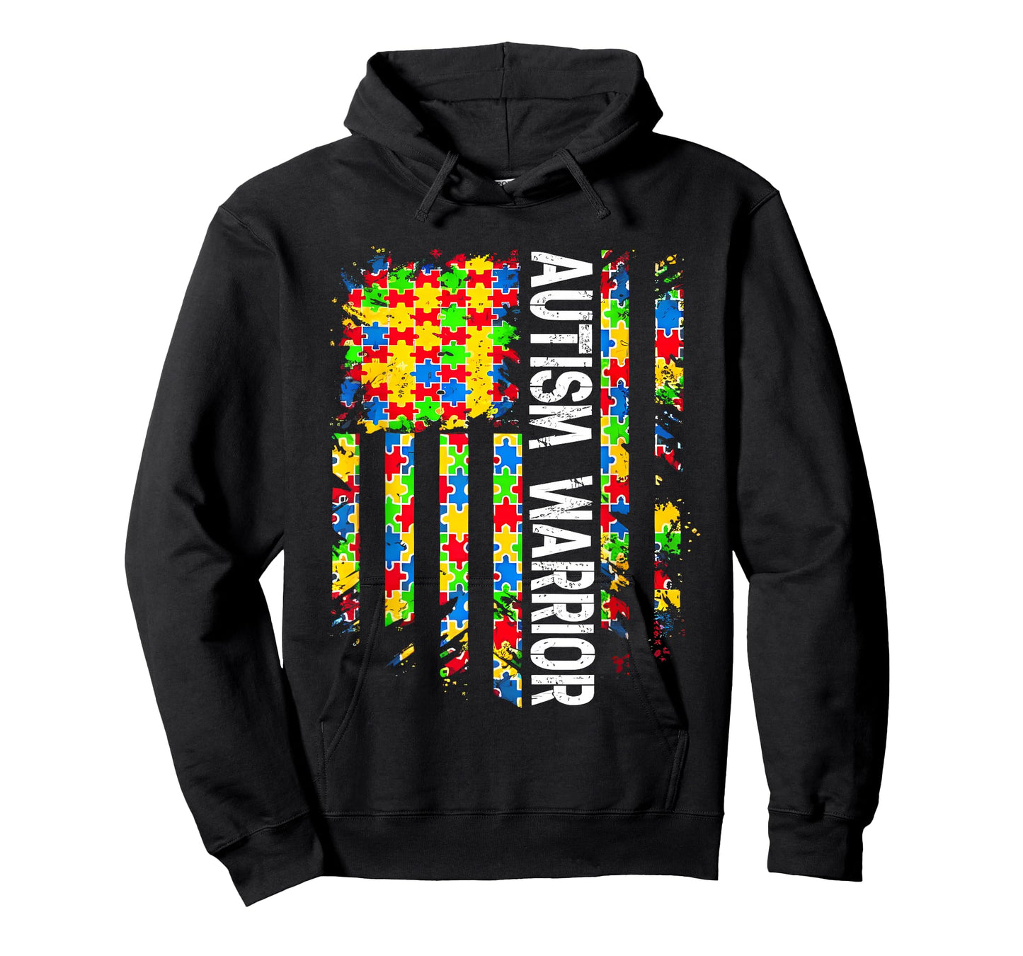 Autism Warrior Awareness Support USA Flag Neurodiversity T-Shirt
