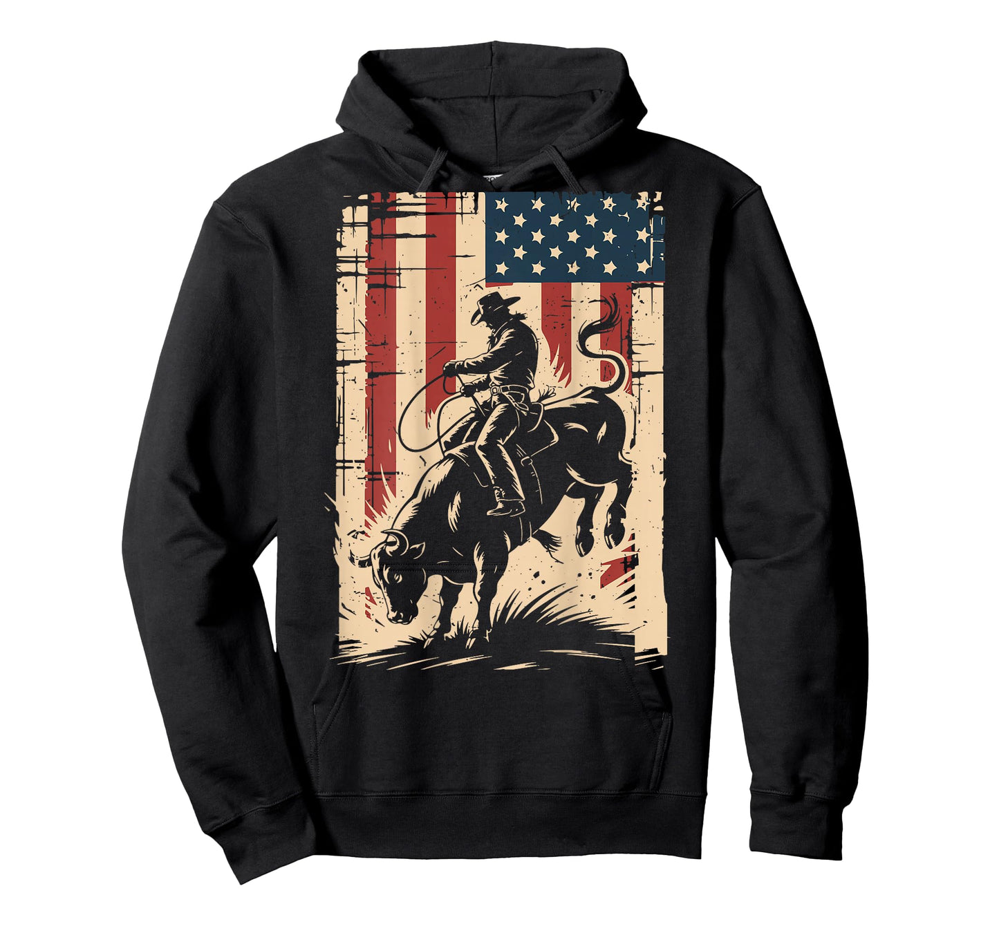 American Flag Bull Riding Cowboy Patriotic Rodeo Bull Rider T-Shirt