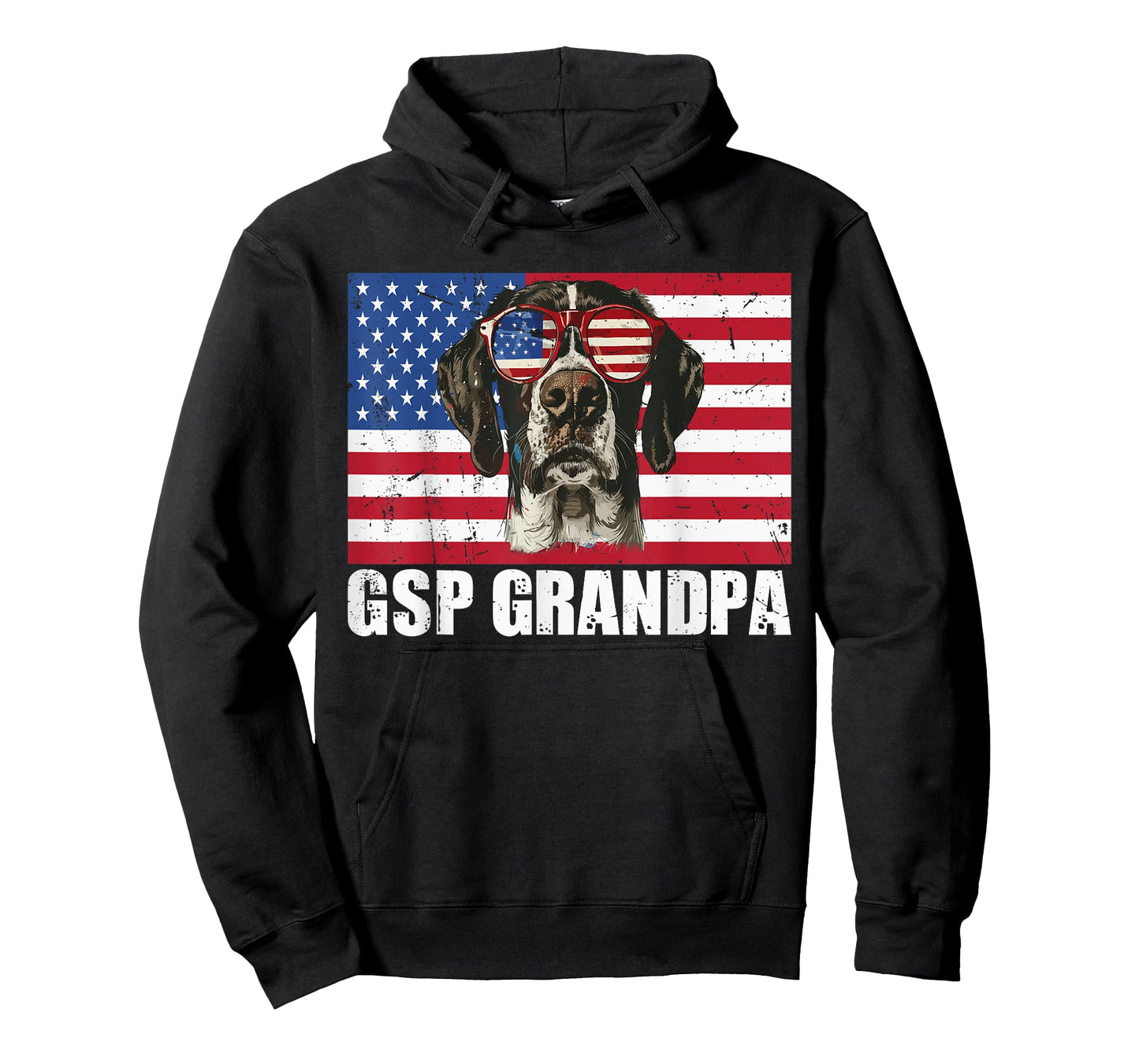 GSP Grandpa German Shorthaired Pointer US Flag 4th of July T-Shirt