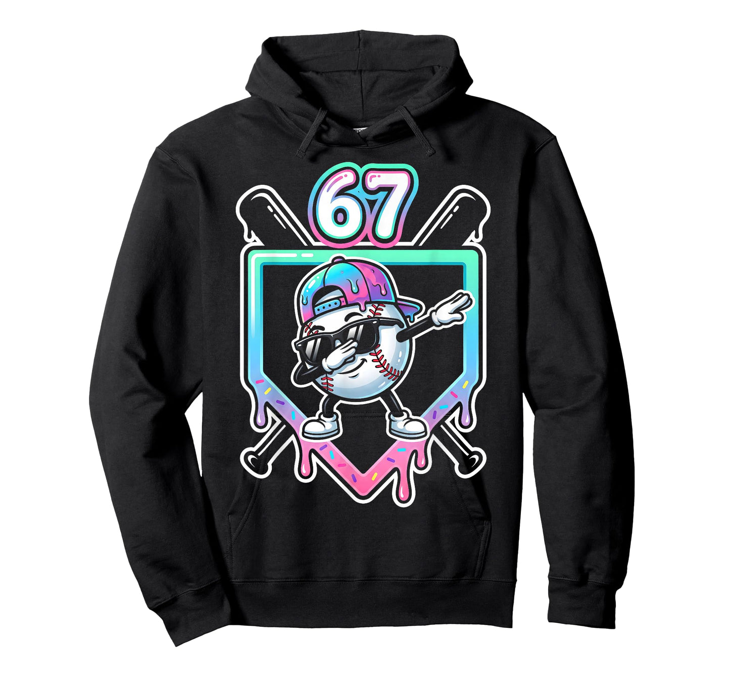 Baseball Ice Cream Drip 67 Player Dabbing Six Seven Boys T-Shirt