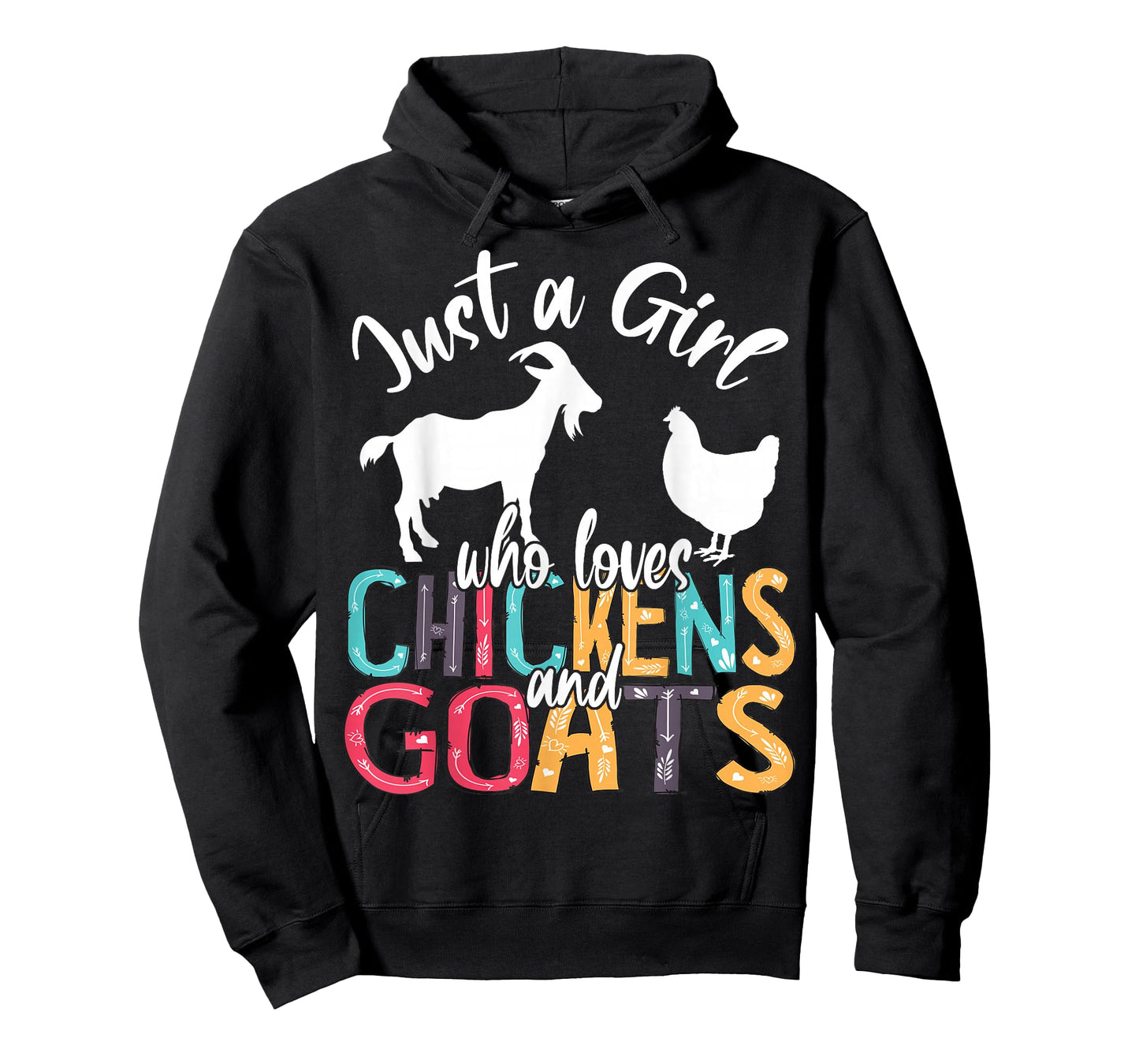Cute Just A Girl Who Loves Chickens Goats Farmer Girls T-Shirt