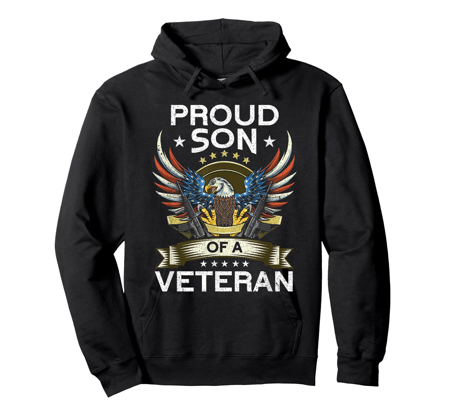 Proud Son Of A Veteran | USA Flag Proud American Veteran Son T-Shirt