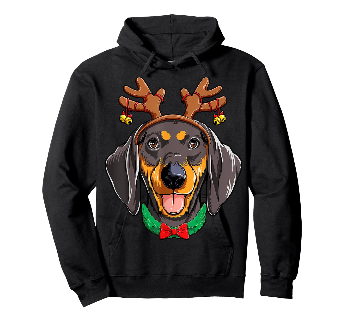 Dachshund Christmas Reindeer Antlers Xmas Girls Kids Women T-Shirt