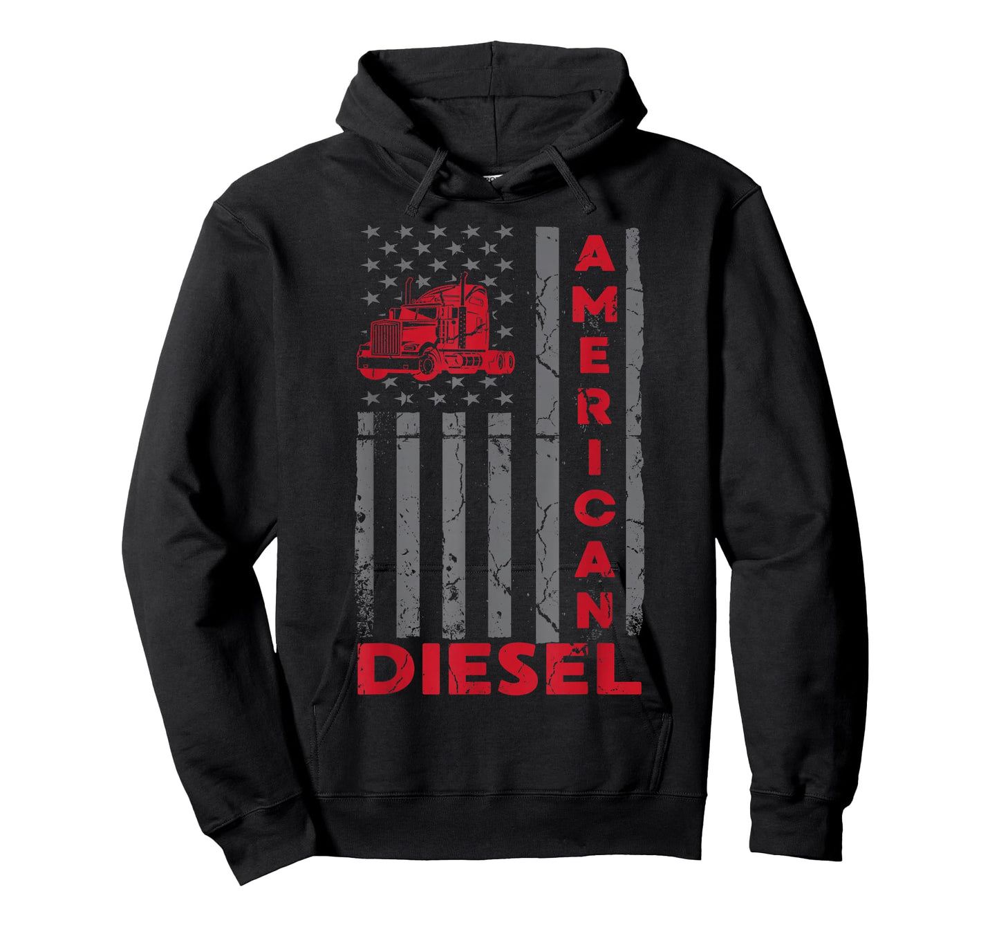 American Diesel Patriotic Flag Trucking Life USA Truck Fan T-Shirt