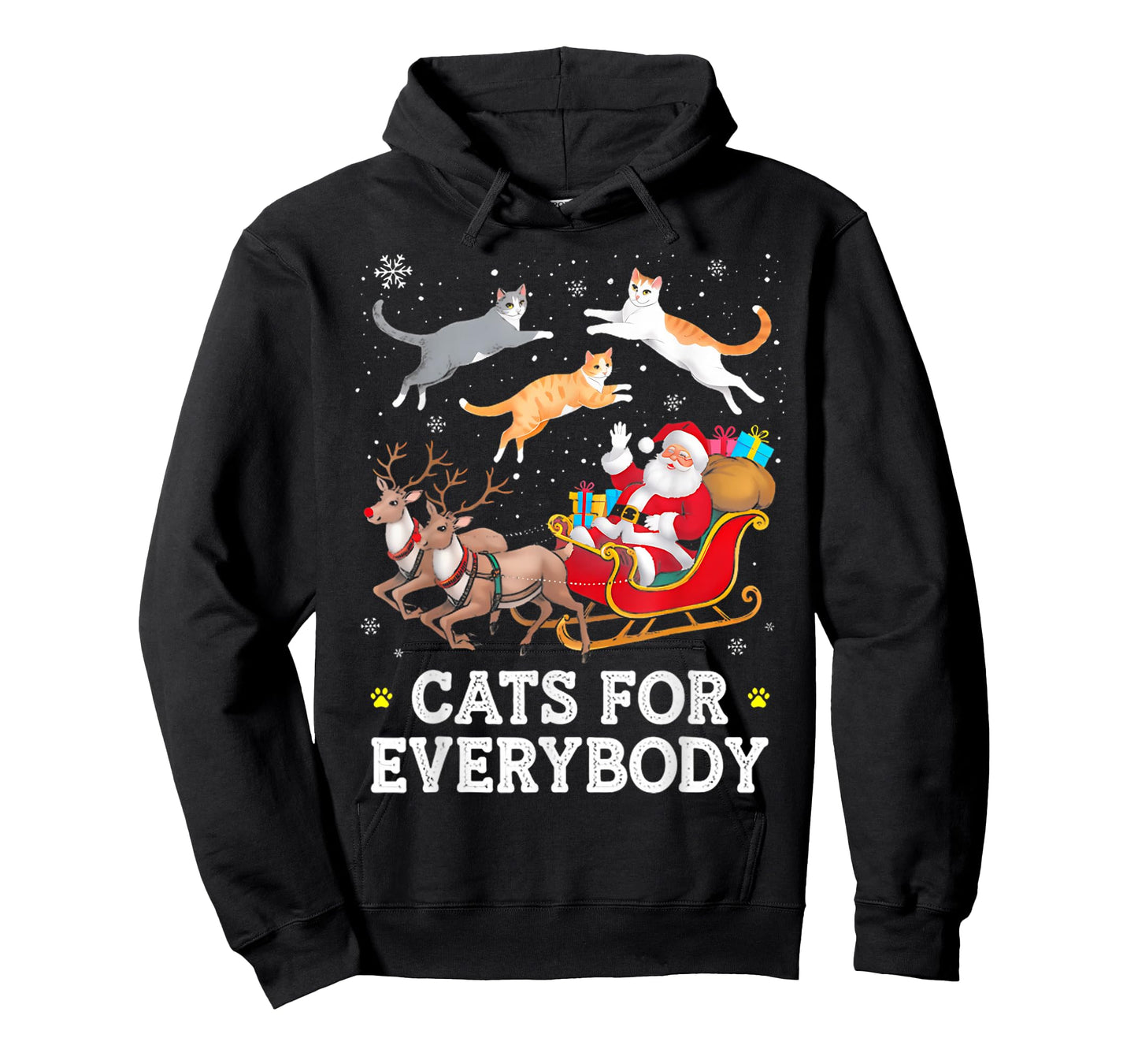 Cats for Everybody Christmas Cat Funny Xmas Women Santa T-Shirt