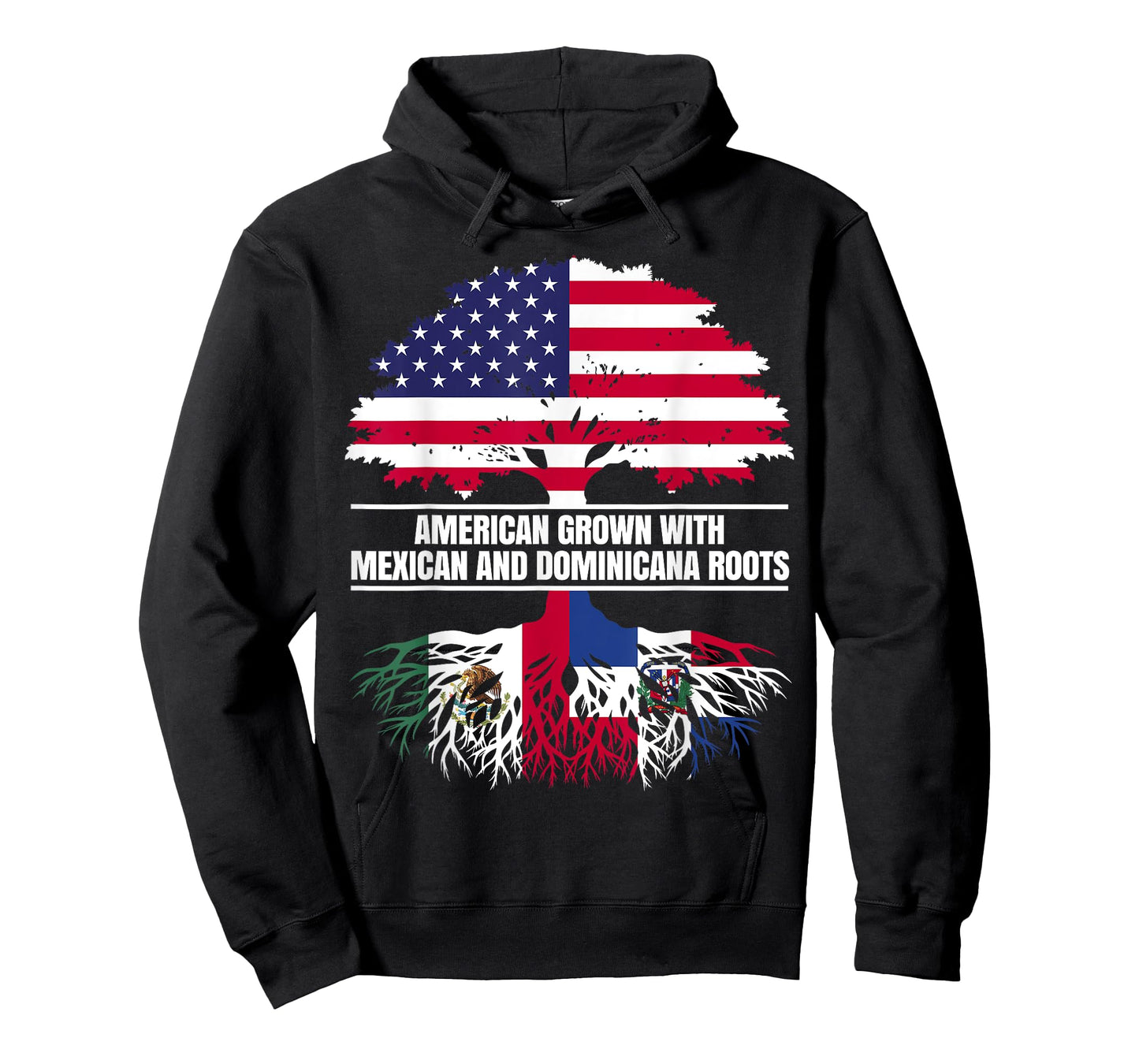 American Grown with Flag Heritage Mexican Dominican Roots T-Shirt