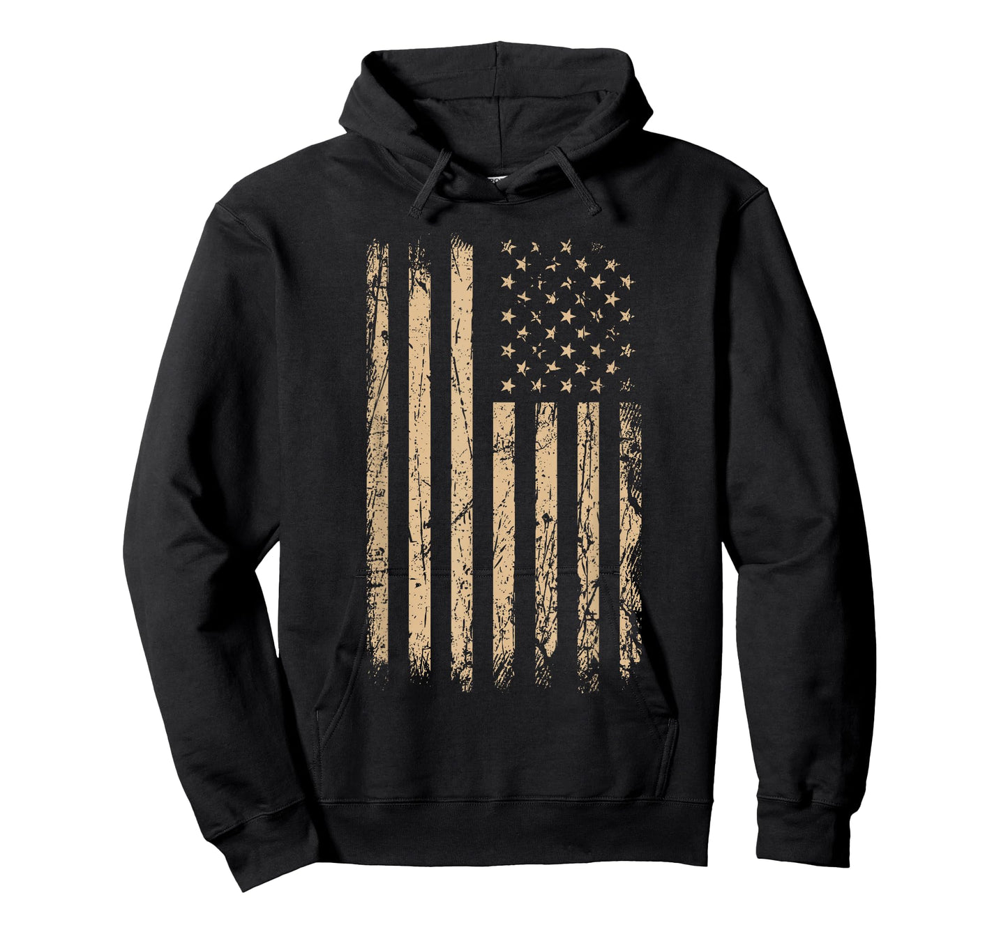 Tan Stars & Stripes Vertical Tan Color Graphic T-Shirt