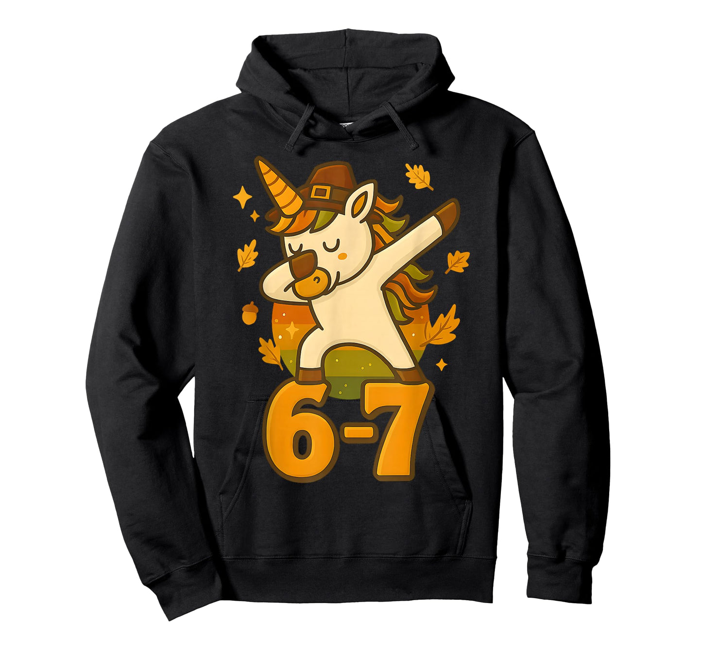 Funny 67 Thanksgiving Unicorn Dabbing Six Seven Meme Girls T-Shirt