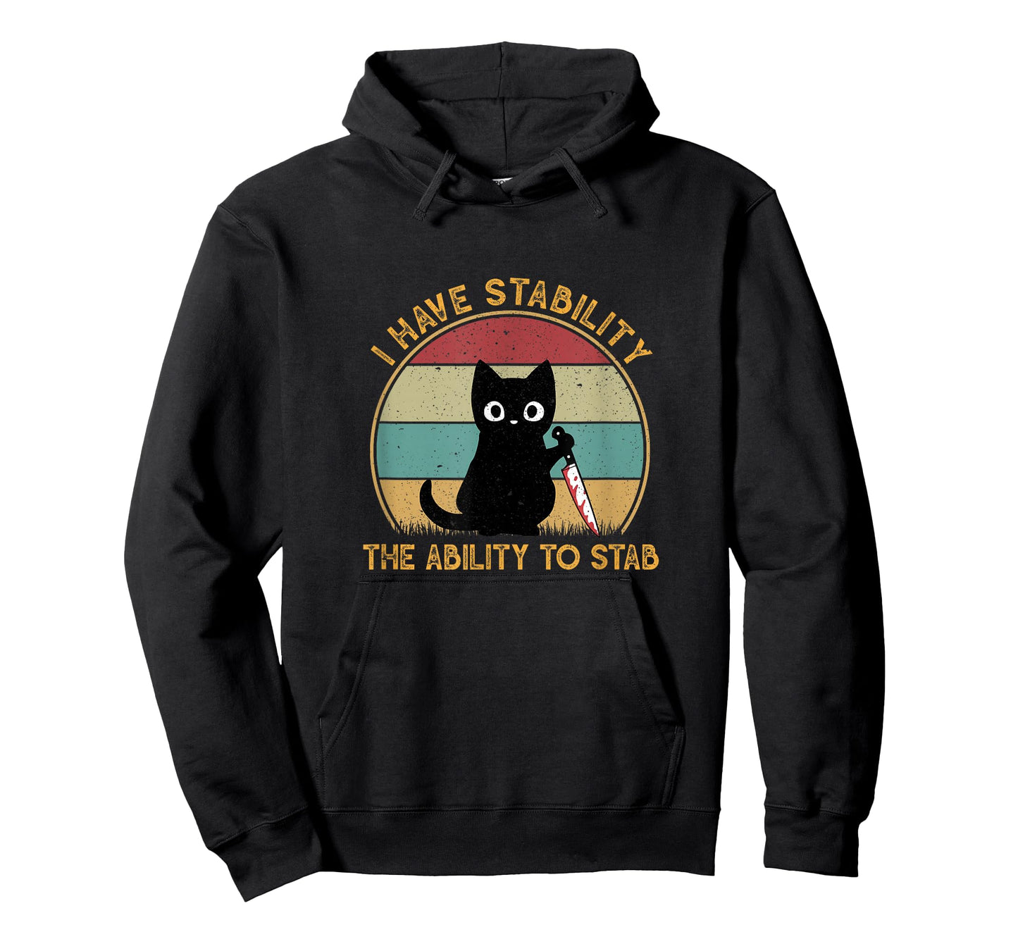 Funny Black Cat I Have Stability Ability To Stab Cat Meme T-Shirt