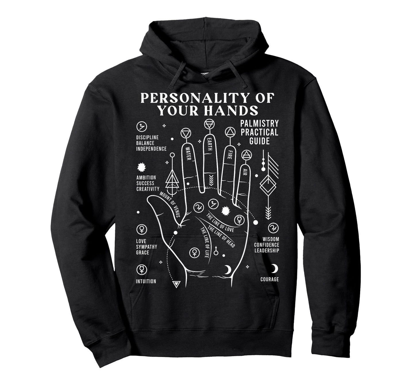 Palm Reading Palmistry Guide Chart Personality of Your Hands T-Shirt