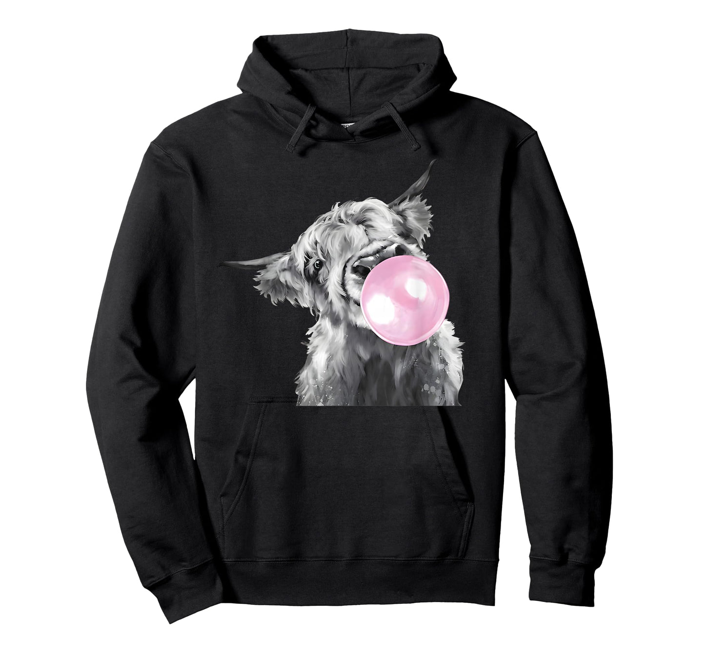 Cute Highland Cow With Bubblegum White And Black Western T-Shirt