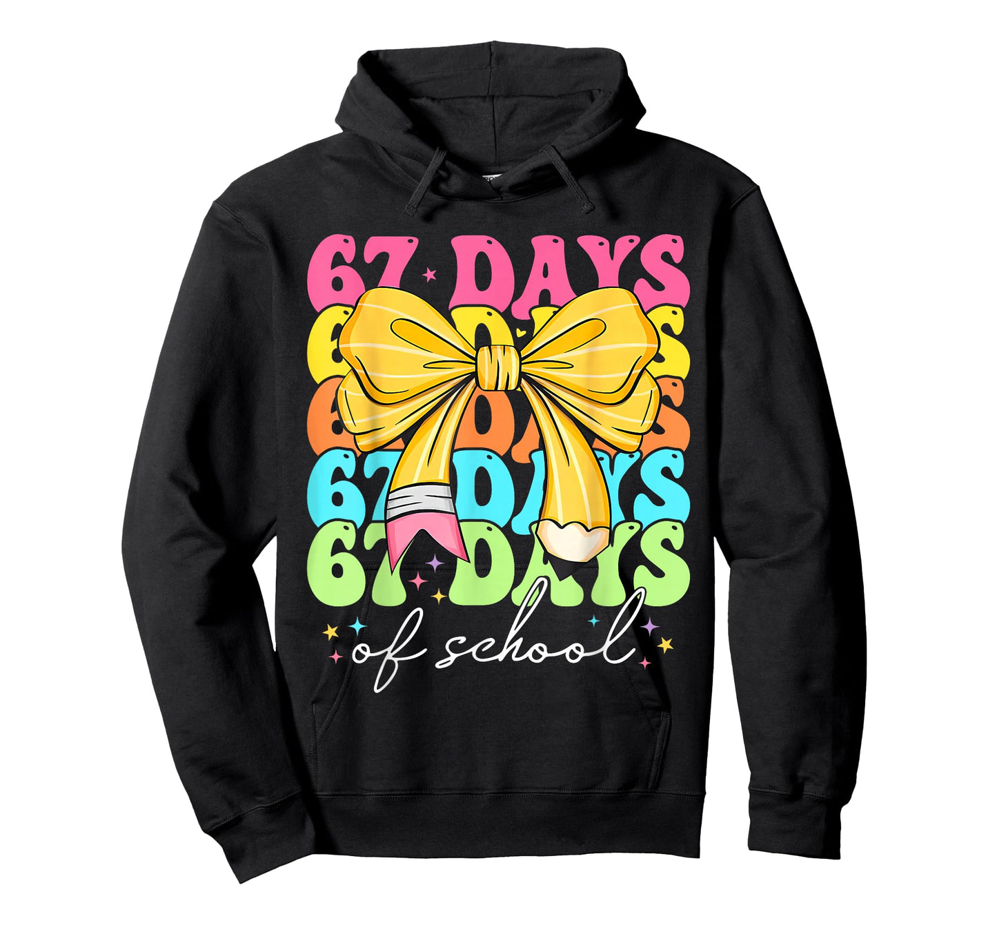 67 Days of School Girls Coquette Bow 67th Day of School T-Shirt