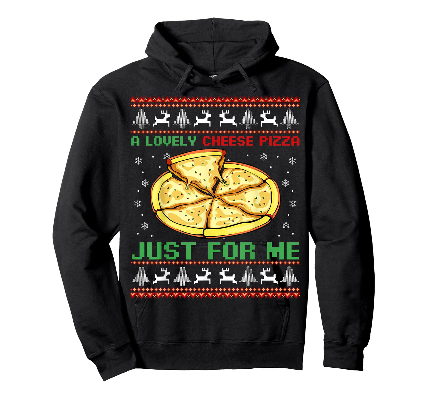 A Lovely Cheese Pizza Just For Me Christmas Tree T-Shirt