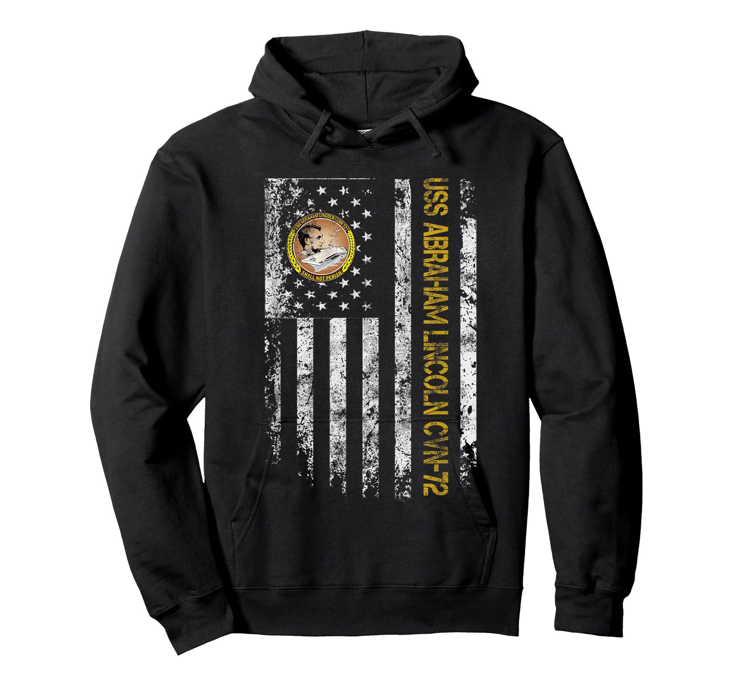 Proud US Military Warships USS CVN-72 Veterans Day Unisex Black T-Shirt