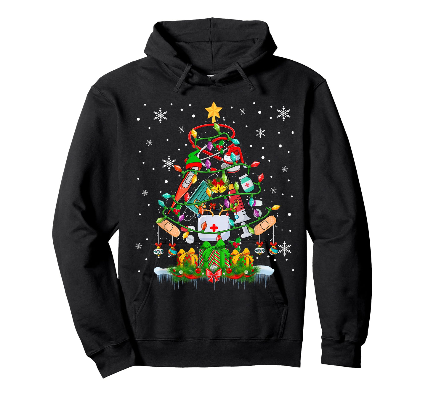 Christmas Tree Santa Reindeer Elf Medical Instruments Doctor T-Shirt