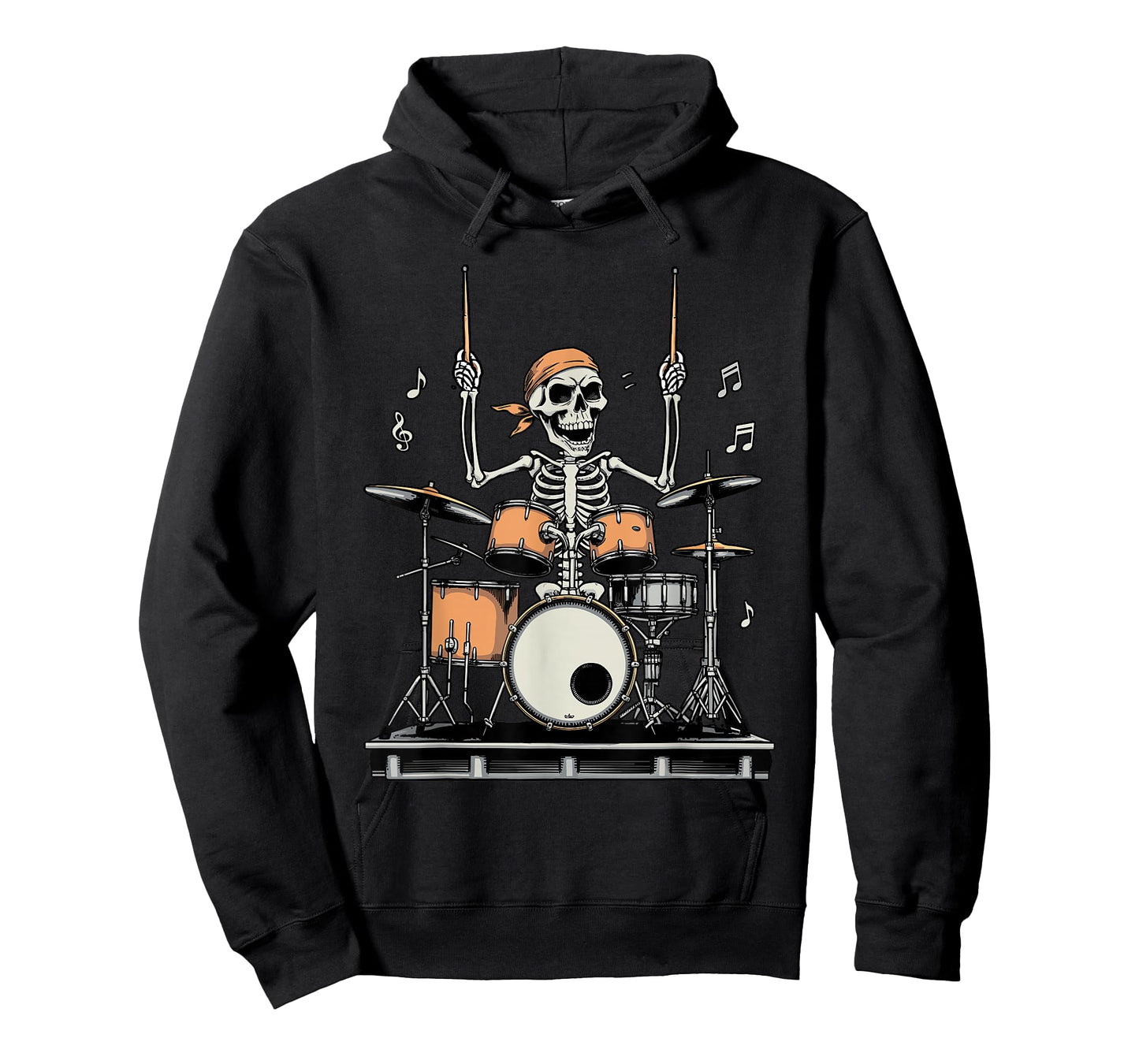 Drum Bandana Skeleton Drumming Music Instrument Drummer T-Shirt