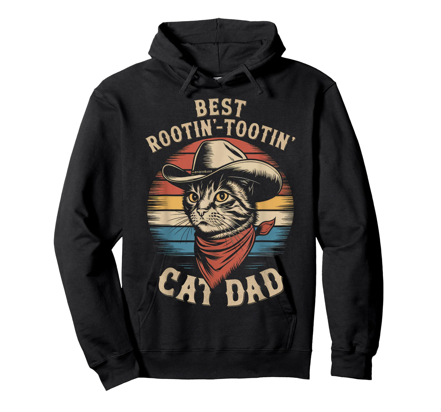 Cat Dad Cat Shirt Funny Fathers Day Cowboy Rootin Tootin T-Shirt