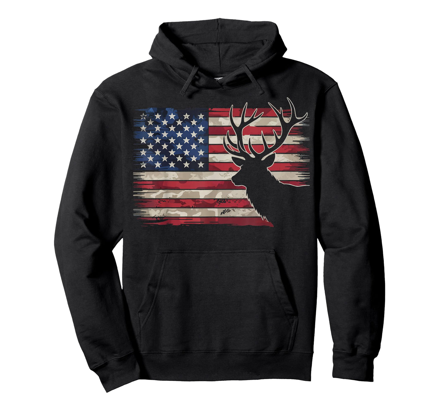 Deer Hunting Hunter US Flag T-Shirt