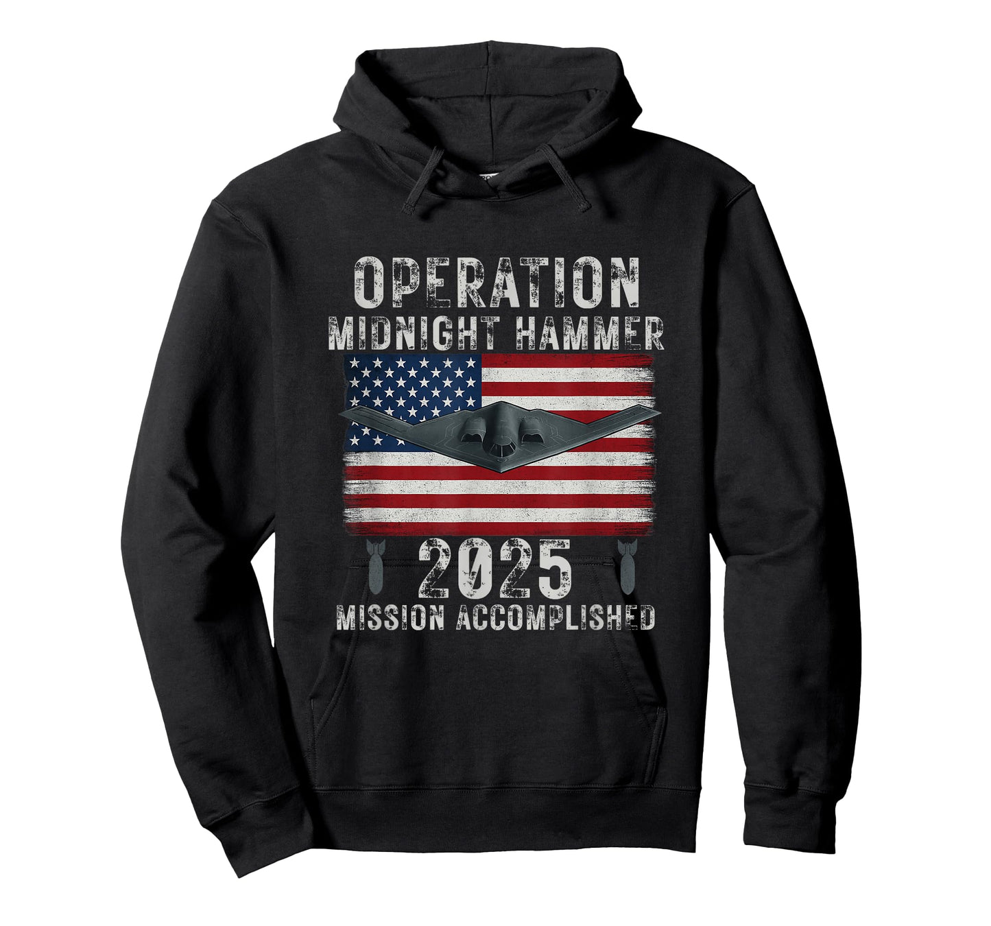 USA Flag Operation Midnight Hammer B-2 Stealth Bomber Jet T-Shirt