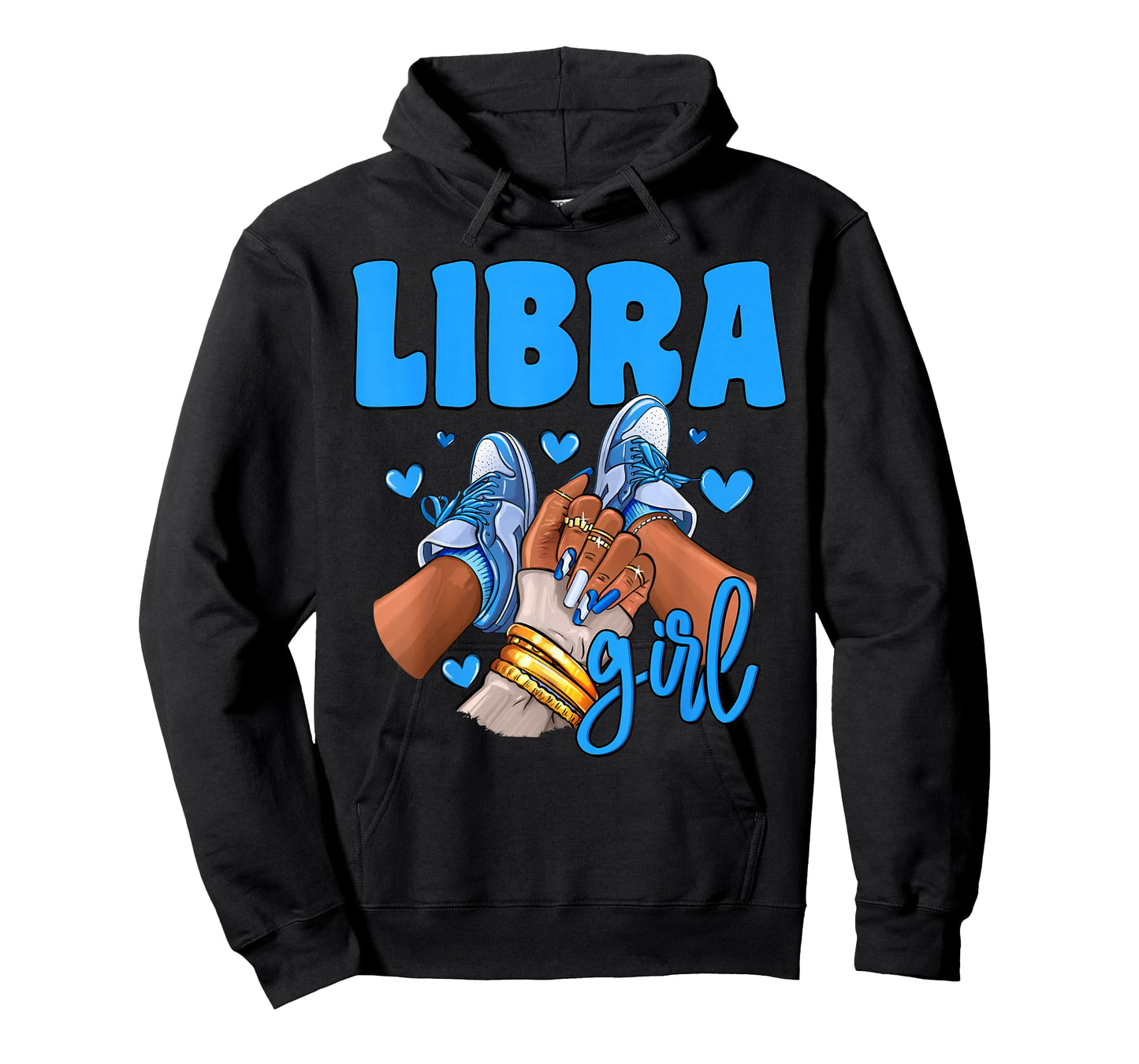 Libra Girl Sneakers Astrology Zodiac Sign Black Women T-Shirt