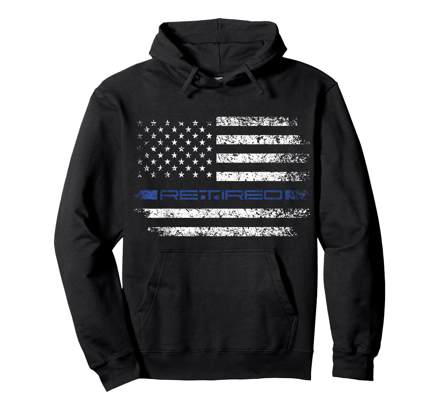 Police Officer Thin RETIRED Blue Line American Flag T-Shirt