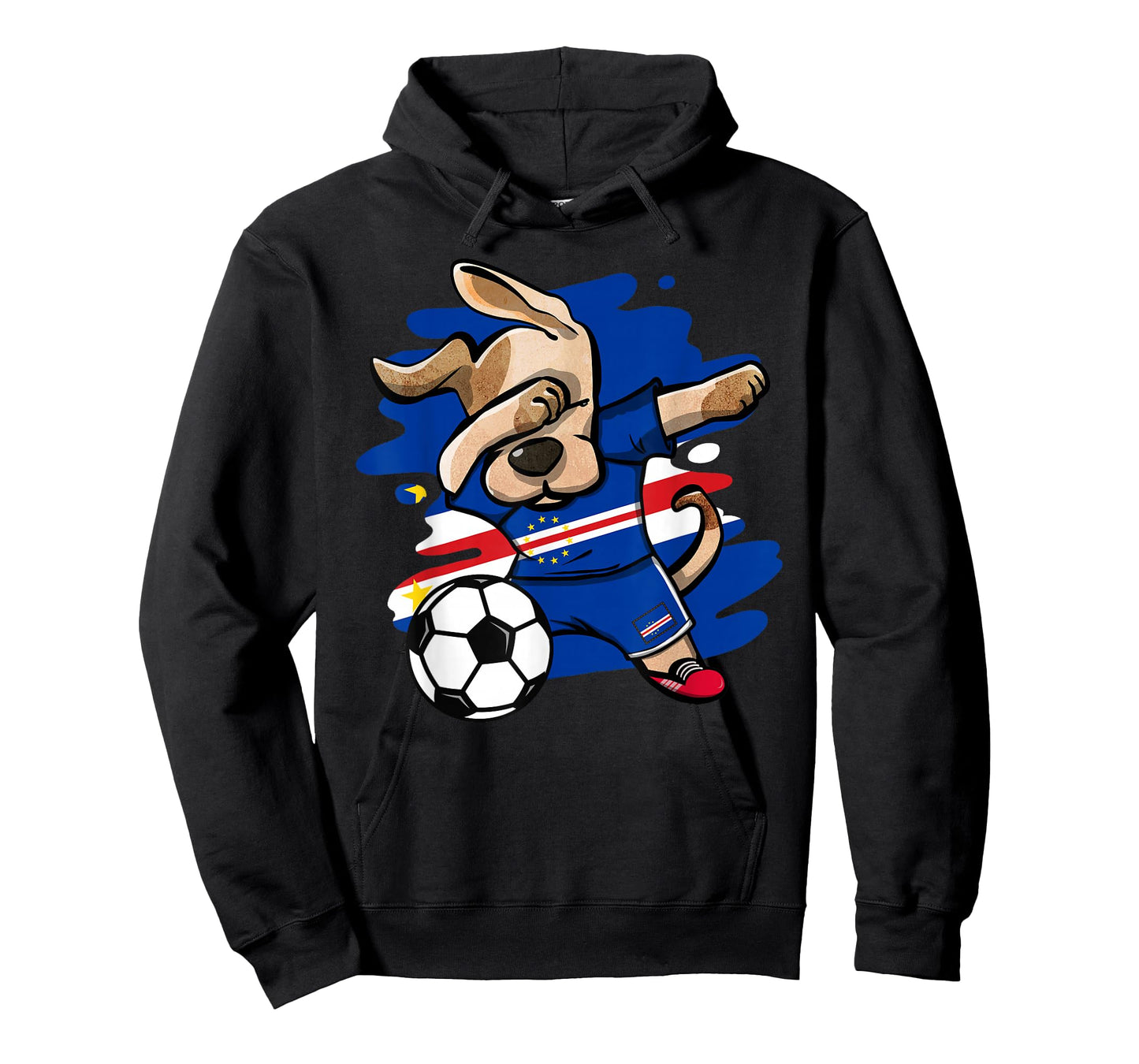 Dabbing Dog Cape Verde Soccer Fans Jersey Cape Verdean Flag Men Women Kids T-Shirt