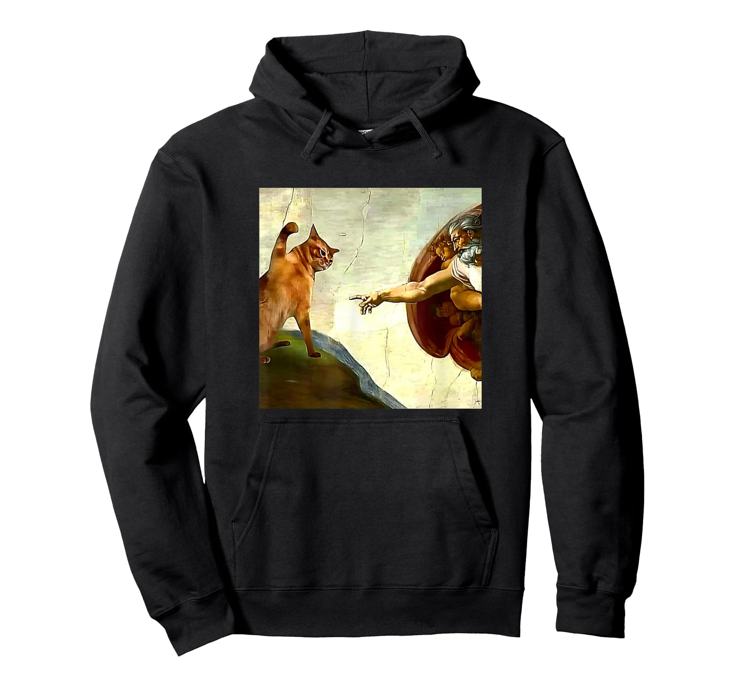 Funny Cat God Creation of Adam Meme Jesus Christian T-Shirt