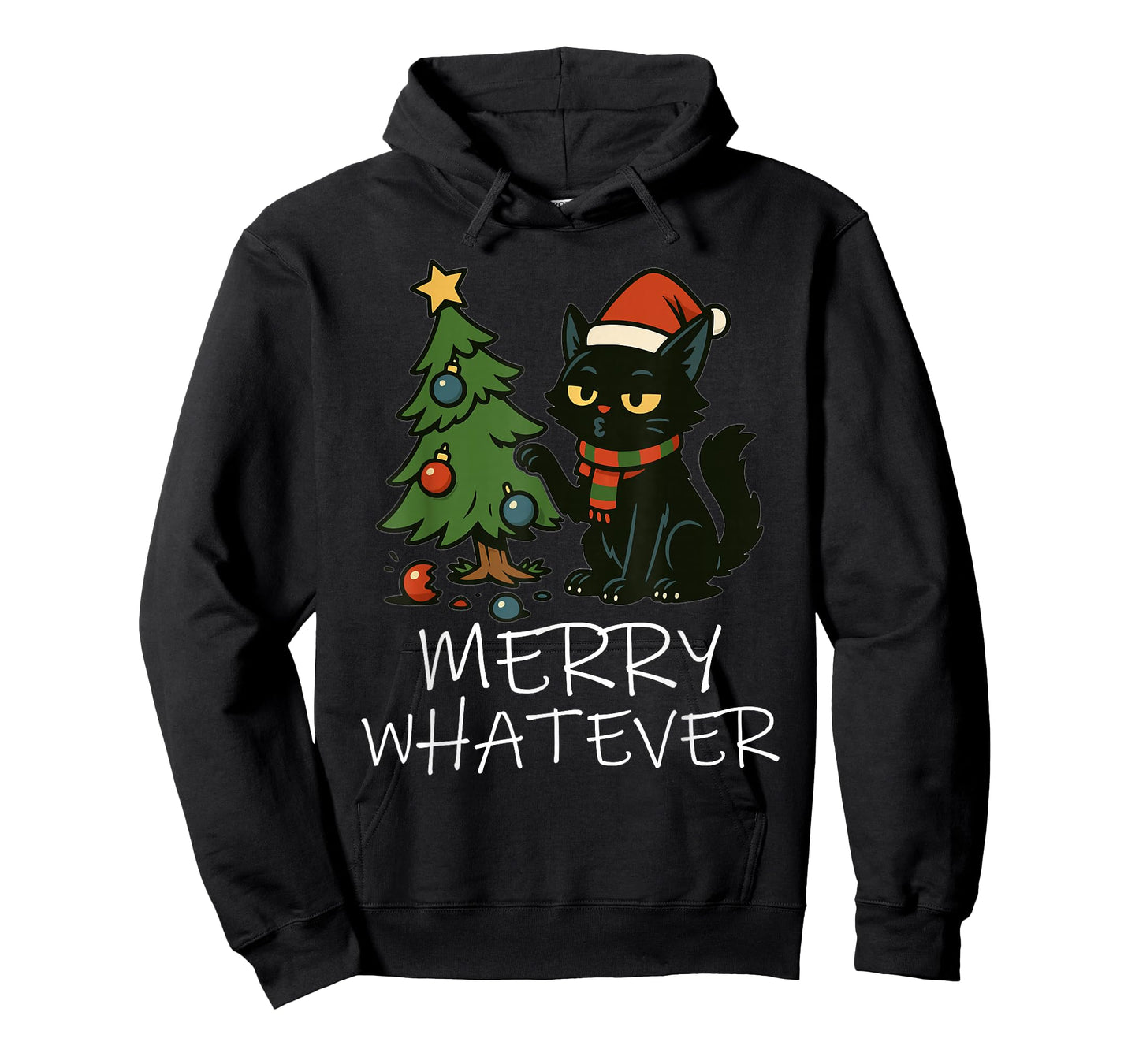 Funny Christmas Cat Tee, Grumpy Holiday Humor for Cat-Merry T-Shirt