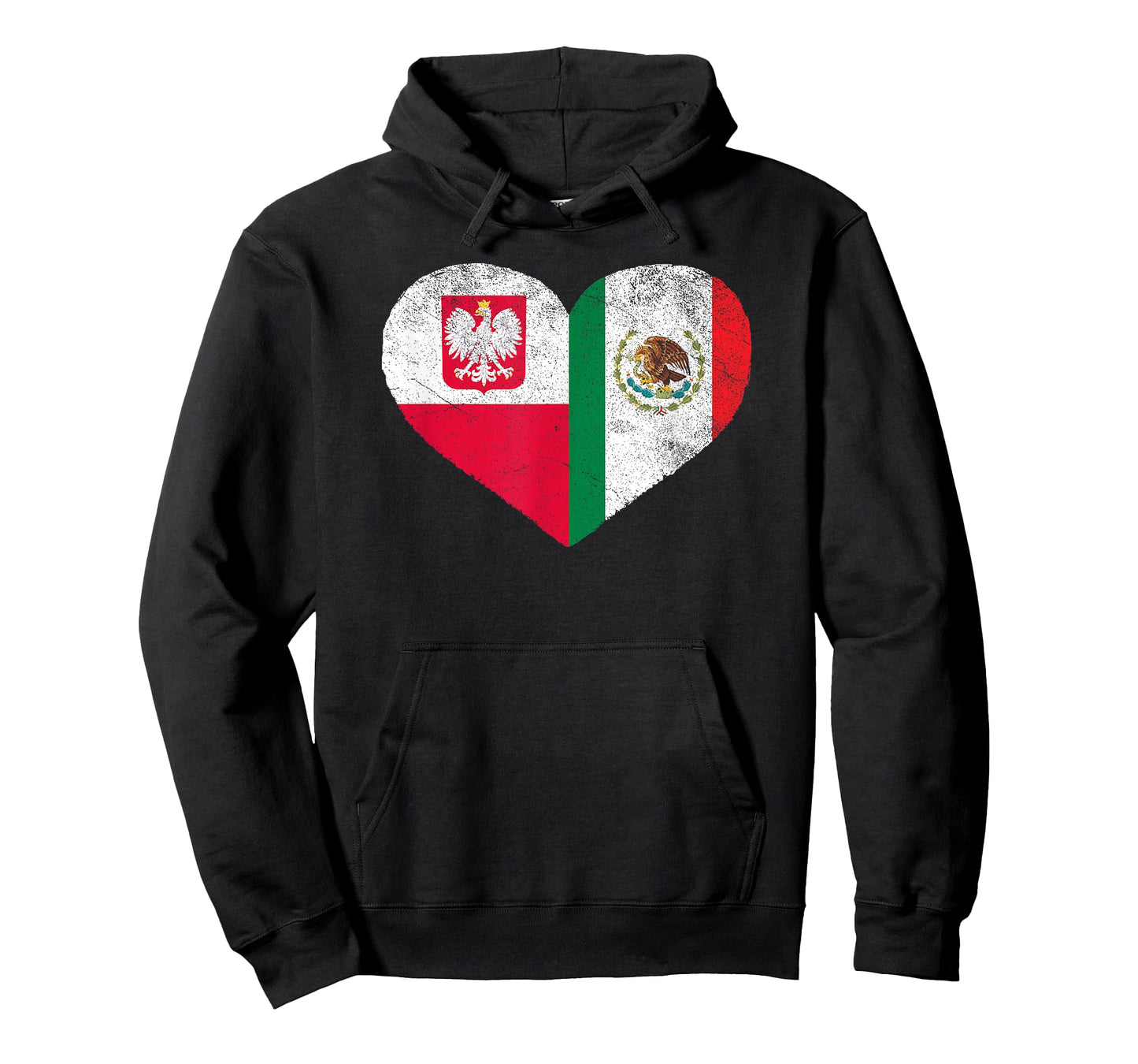 Polish Mexican Flag Heart Poland Mexico T-Shirt