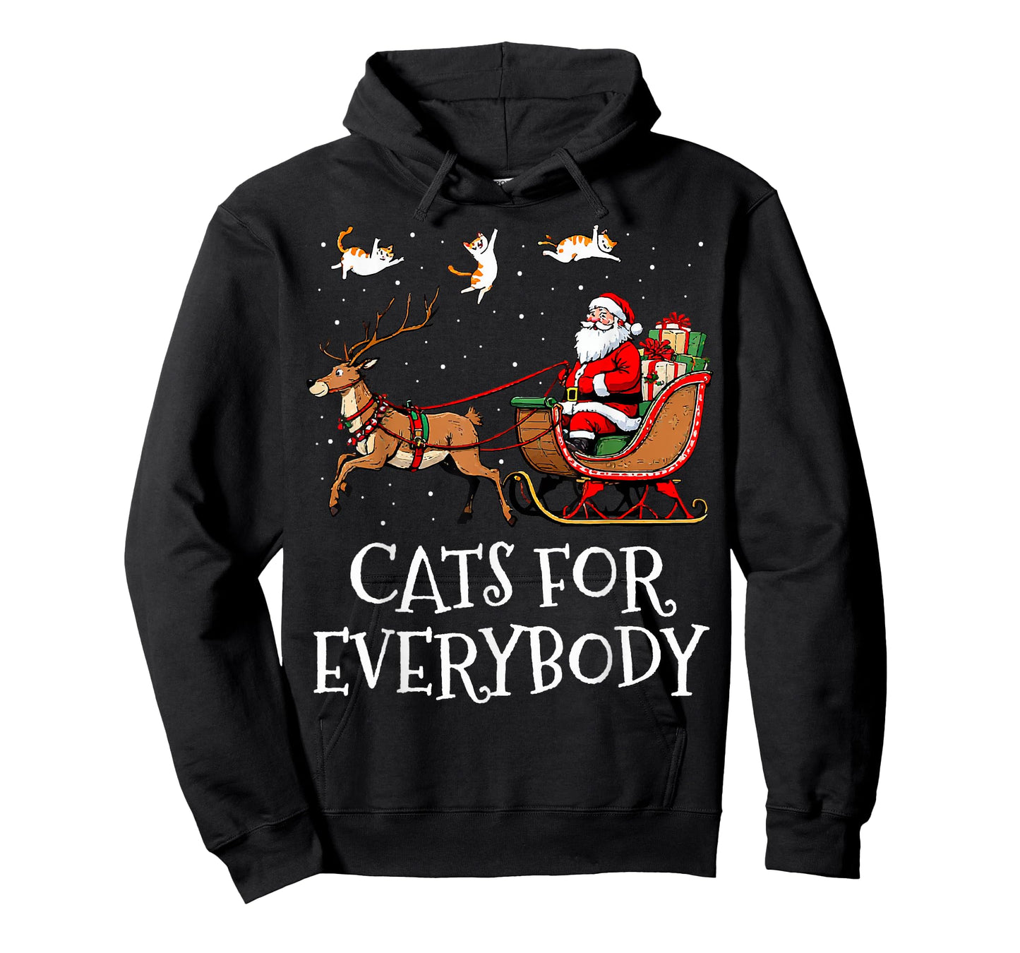 Cats For Everybody Christmas Cat Funny Xmas Women Santa T-Shirt