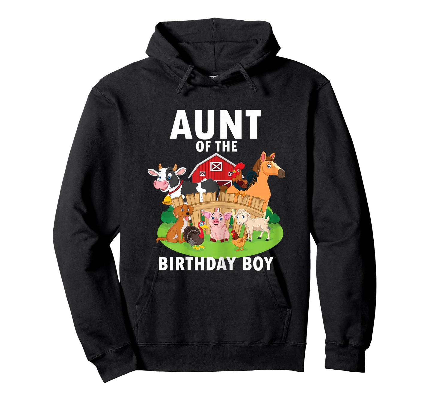 Aunt Of The Birthday Boy Farm Animals Matching Farm Theme T-Shirt